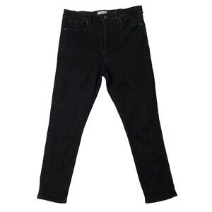 Loft Jeans Women Size 12/31 Black The Skinny Pants High Rise Regular Fit (32x24)